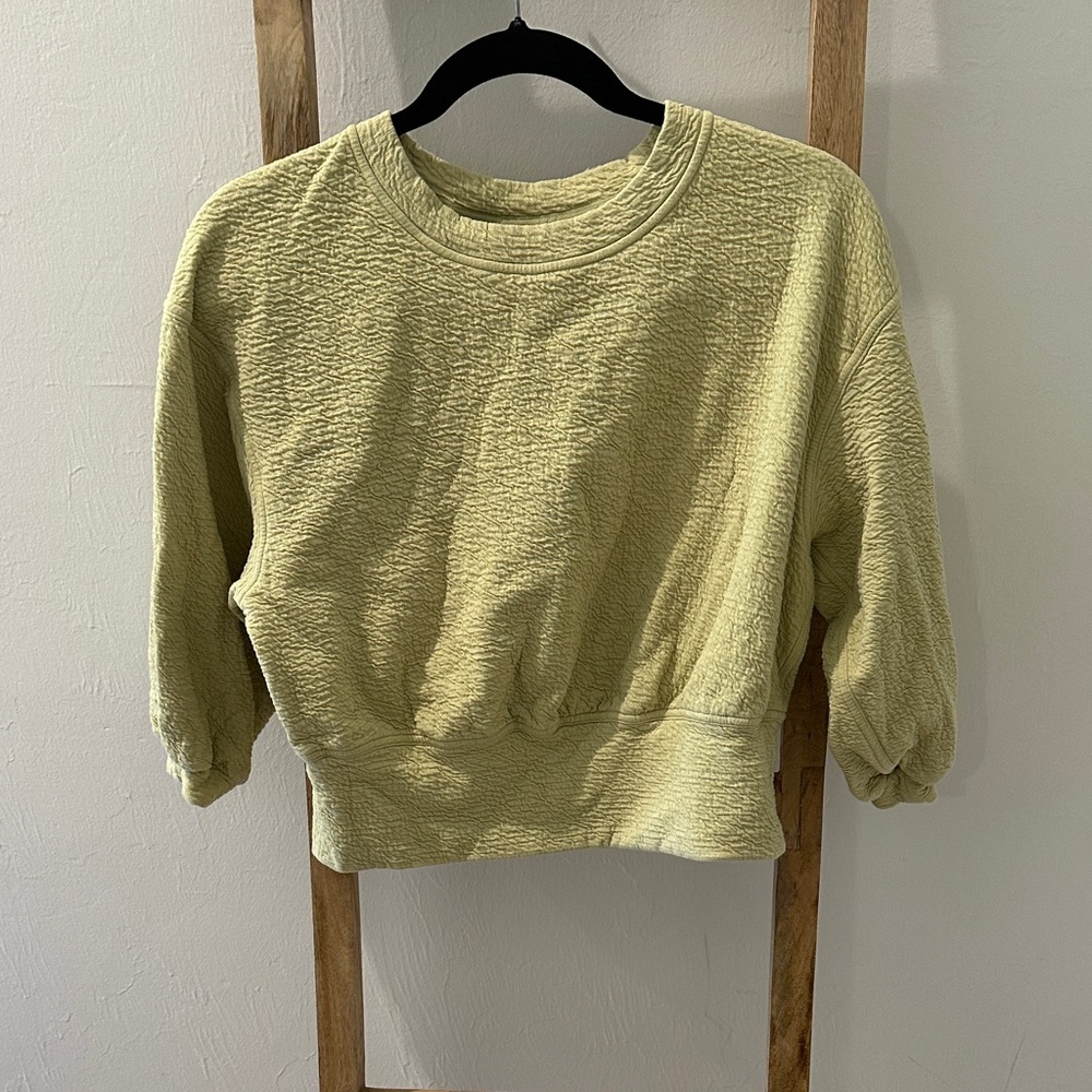 lululemon athletica Textured Yellow Sweatshirt